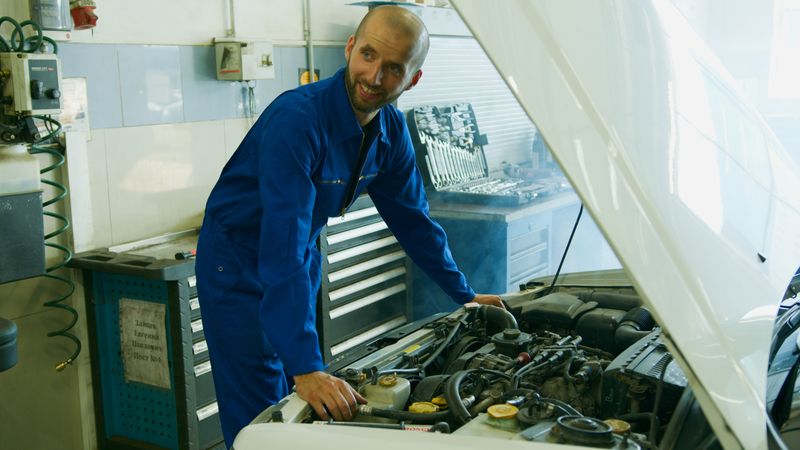 ASE-certified mechanic at work