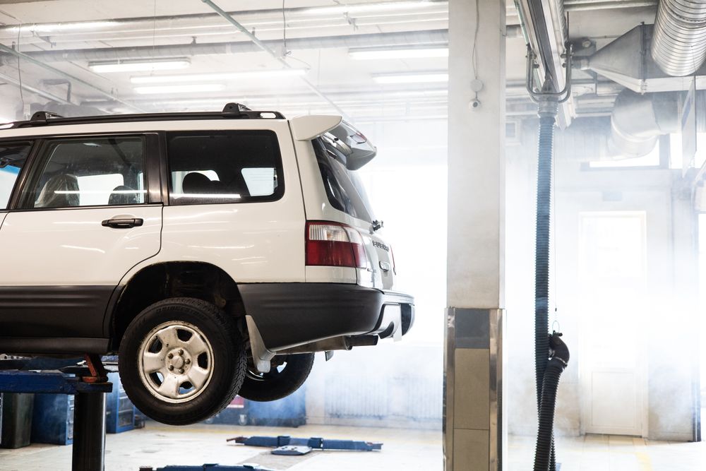 Clean, well-lit service bay at Forge Auto Service